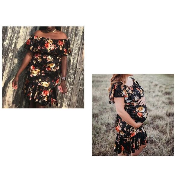 Lularoe Cici Floral Velvet Dress - Size 3XL - Picture 3 of 6